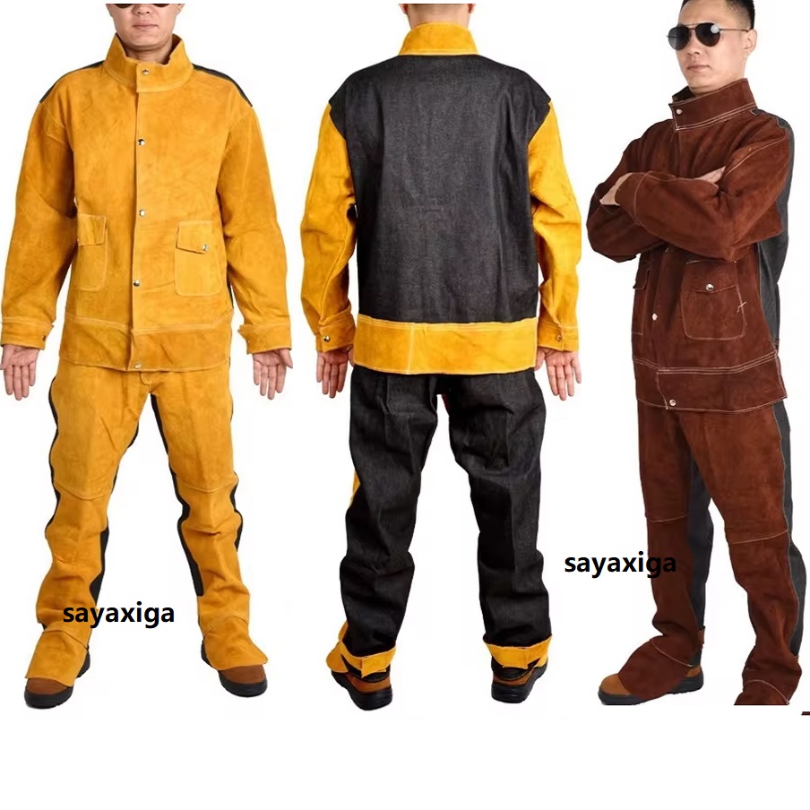 Heavy Equipment Welder - Heavy Duty Leather Welding Suits with