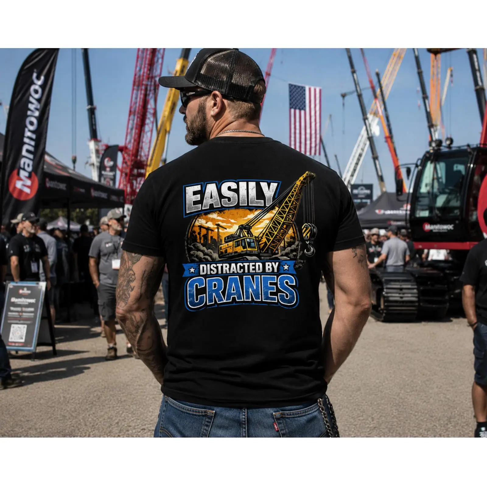 Heavy Equipment Operations - Easily Distracted By Cranes Funny T