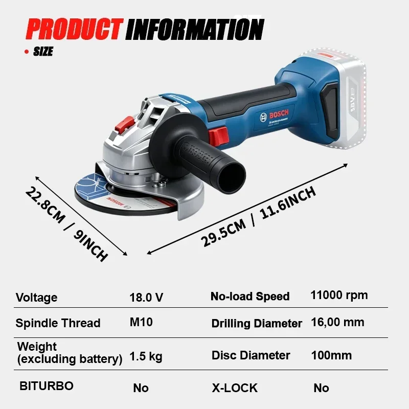 BOSCH GWS 18V-8 Cordless Angle - Tools Heavy Equipment 评论和价格