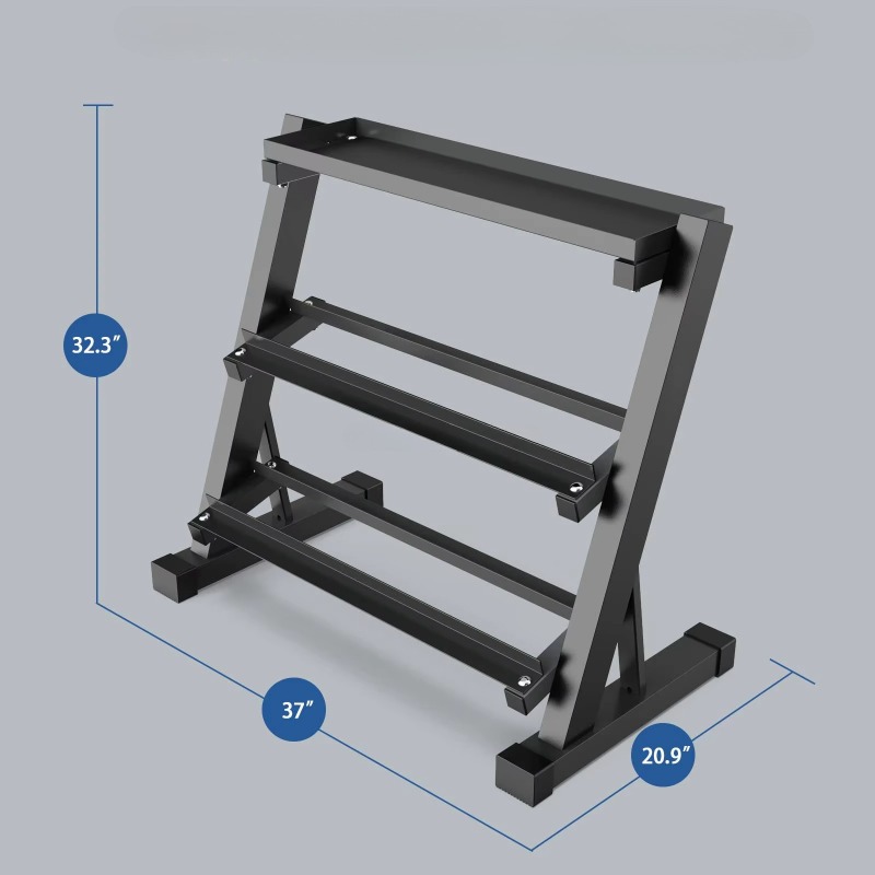 3-Tier Dumbbell Storage Rack 8 - Heavy Equipment In 评论和价格