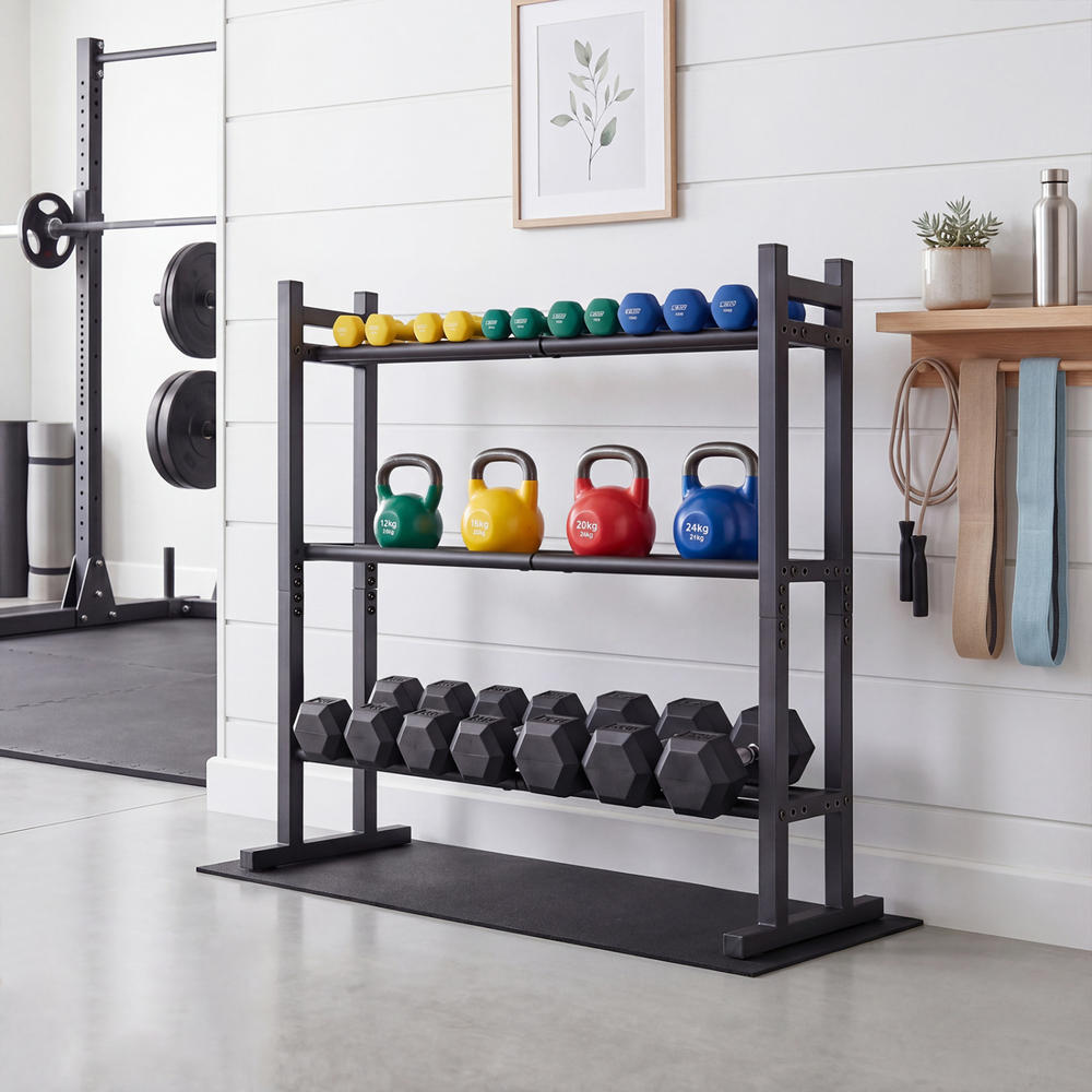 Heavy Duty 3-Tier Dumbbell Rac - Heavy Equipment In 评论和价格