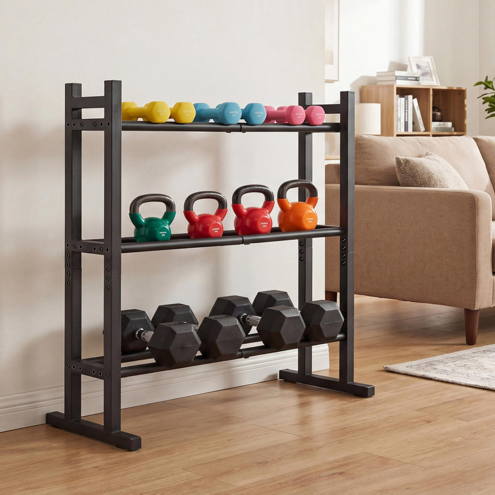Heavy Duty 3-Tier Dumbbell Rac - Heavy Equipment In 评论和价格