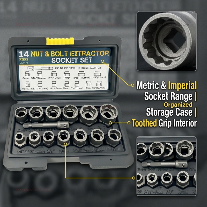14Pcs Bolt Extractor Set Heavy - Heavy Equipment Repair 评论和价格