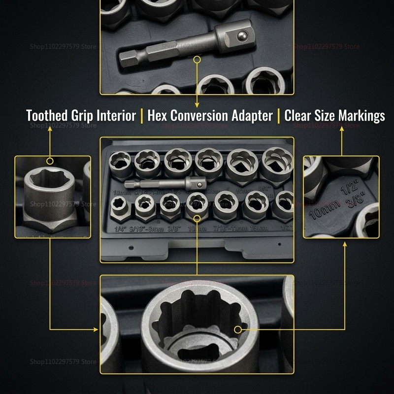14Pcs Bolt Extractor Set Heavy - Heavy Equipment Repair 评论和价格