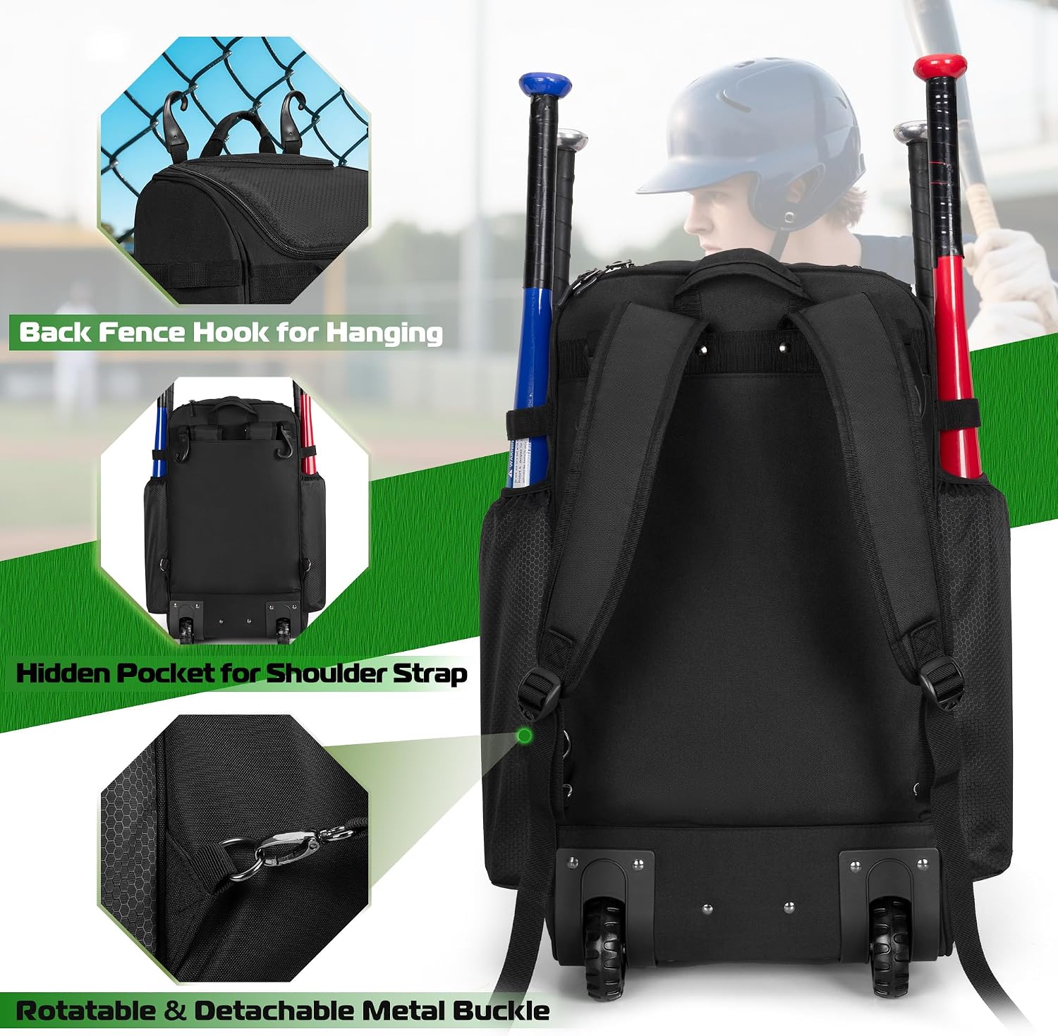 Rolling Baseball Backpack With - Heavy Equipment In 评论和价格